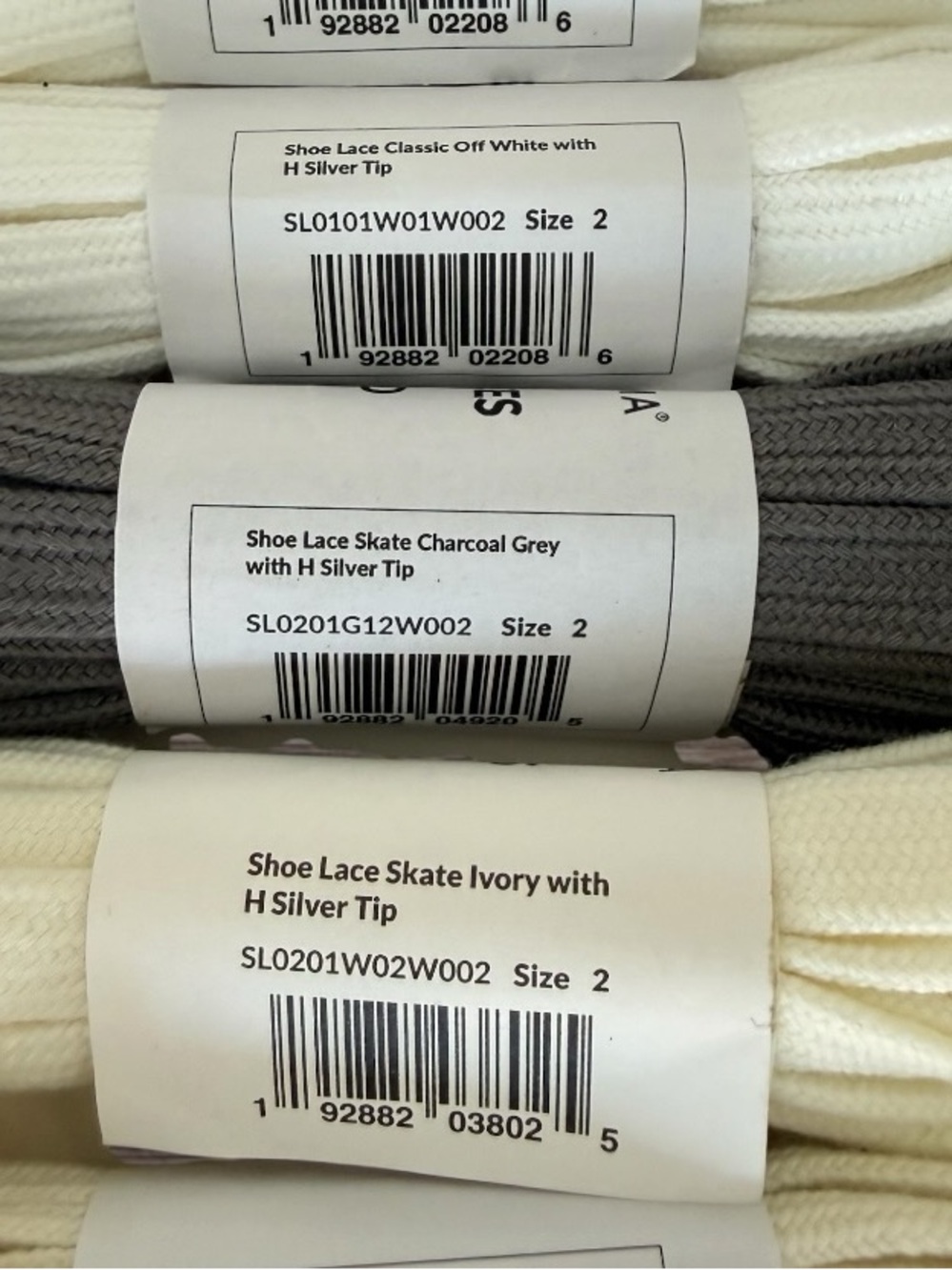 0629 Cariuma Shoe Lace Skate Off White Ivory Charcoal Gray 6 pairs NWT - Picture 9 of 10